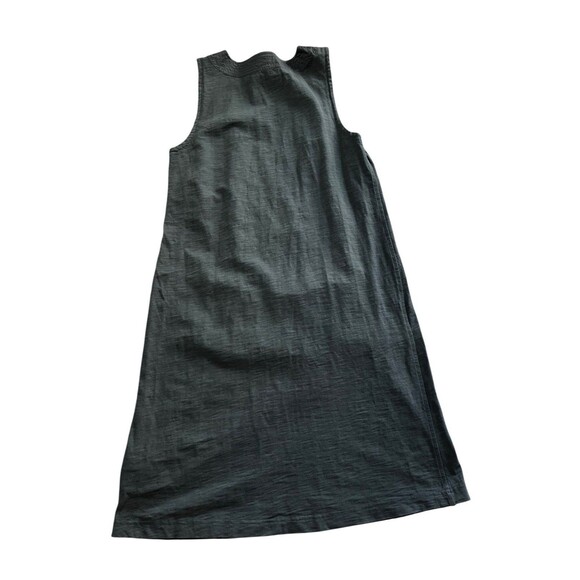 J Crew Dress Women S Sleeveless V-Neck Kangaroo Pocket Cotton Shift Dress Black - Picture 3 of 7